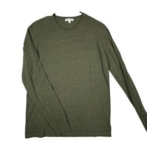 GUSTIN Olive Green Heathered Long Sleeve Crew Neck T Shirt Mens Size M‎